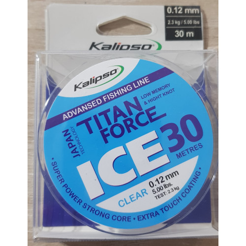 Леска зимняя Kalipso Titan Force Ice CL 30 м 0.12mm